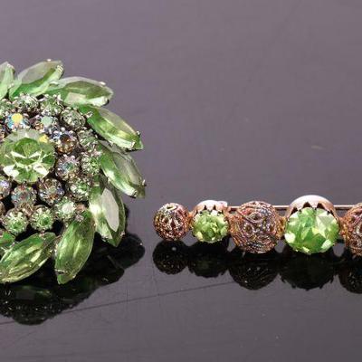 Vintage rhinestone brooches