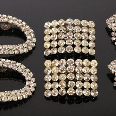 Vtg rhinestone shoe clips