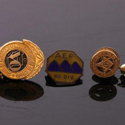 Vintage fraternal organization pins