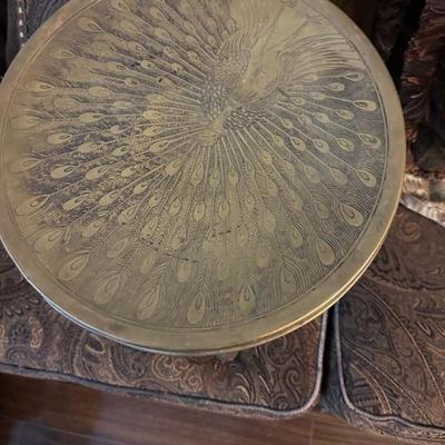 antique brass peacock foot warme