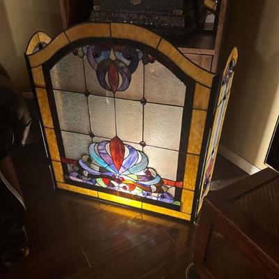 stain glass fireplace