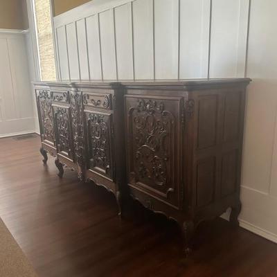 Antique Country French XV step front buffet
102” long 25 1/2” deep 42” high 