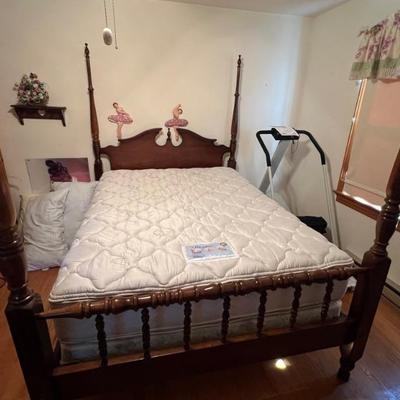 Queen poster bed $225
Queen mattress & boxspring $220