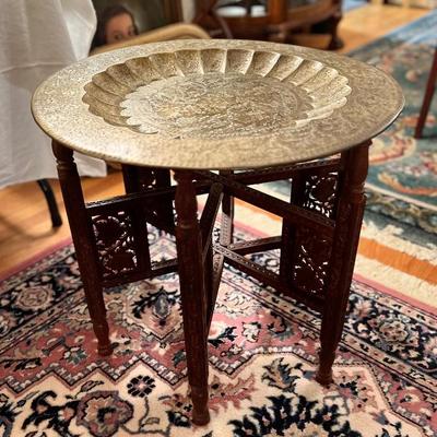 Moroccan carved tea table $210