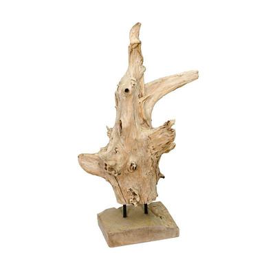 Weathered Bleached Wood Art on Stand