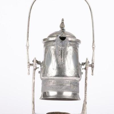 19th Century Silver Plate Tipping Pitcher