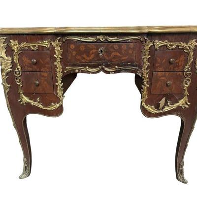 LVI Style Kneehole Desk with Ormolu Mounts