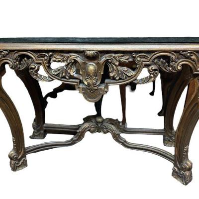 Italian Carved Marble Top Console