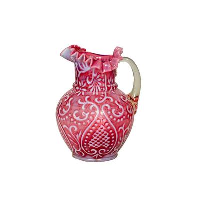 Cranberry Opalescent Arabian Nights Water Pitcher