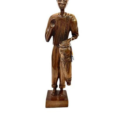 Haitian Carved Drummer Signed Simeon