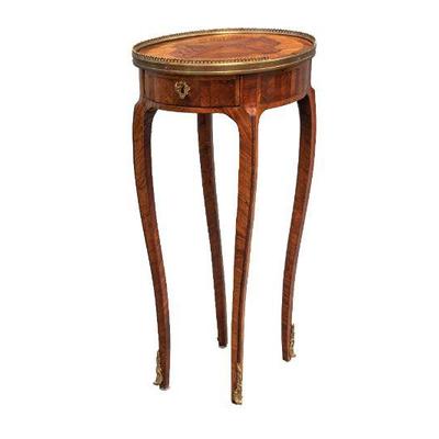 19th Century Diminutive French Inlaid Brass Mounted Table