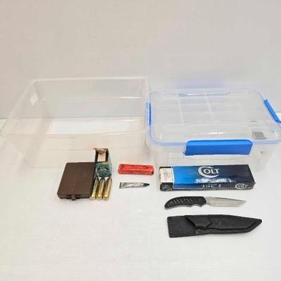 #1806 • (2) Totes, (2) Small Ammo Cases, (3) CO2 Jetts and more
