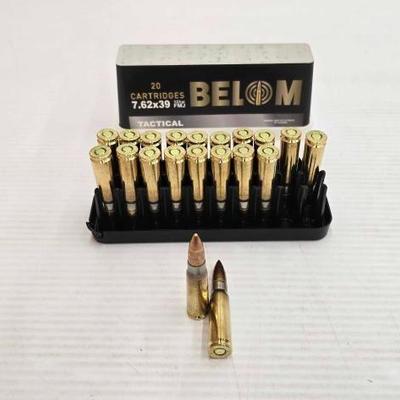 #1522 • NEW!!! (20) Rounds of Belom 7.62x39 Ammo
