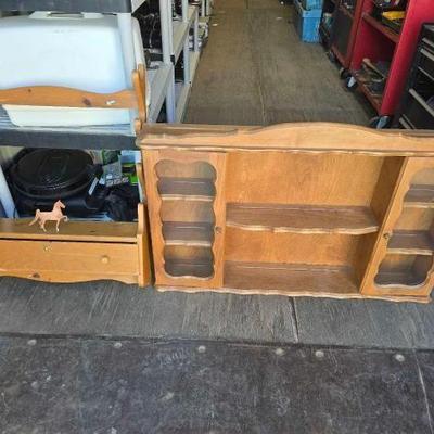#8000 • (1) Wooden Display Cabinet and (1) Wooden Gun Rack

