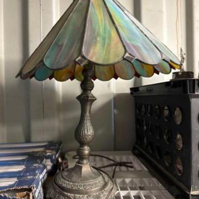 #8212 • Table Top Lamp with Multi Color Shade
