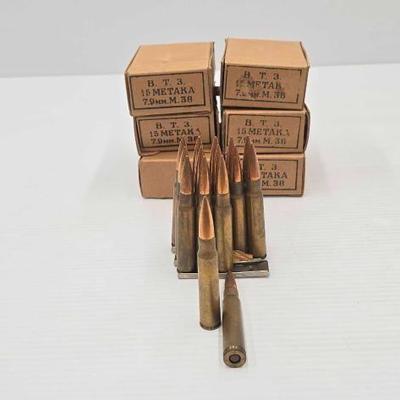 #1430 • (90) Rounds of 7.9mm M.38 Ammo
