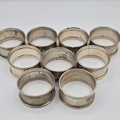 #1940 • (9) Reed & Barton Sterling Napkins Rings, 125g
