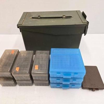 #1802 • Metal Ammo Box with (10) Ammo Containers
