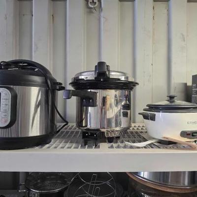#8086 • Instant Pot, Ultrex Pressure Cooker, and Black and Decker Rice Cooker
