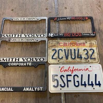 #8254 • (2) License Plates and (4) License Plate Covers

