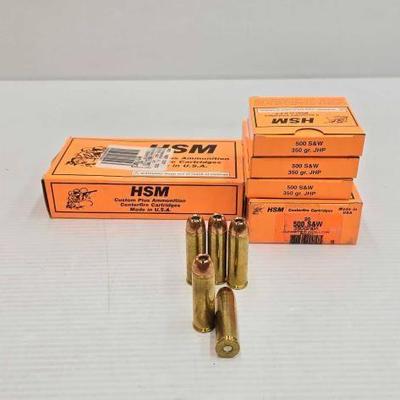 #1500 • Approx (35) Rounds of HSM 500 S&W Ammk
