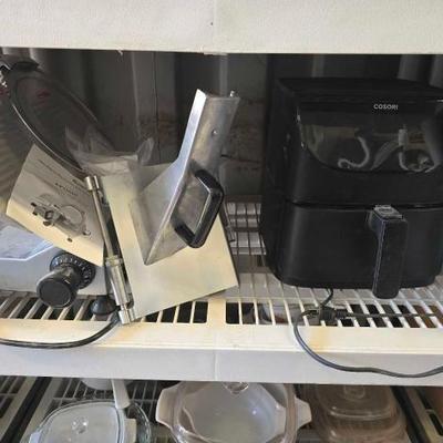 #8082 • Costway Commercial Meat Slicer and Cosori Air Fryer
