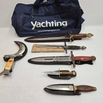 #1774 • (6) Daggers/Knive & Duffle Bag
