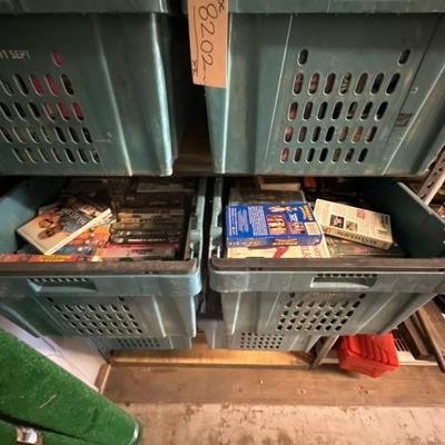 #8204 • (2) Totes of VHS Tapes & DVD Movies
