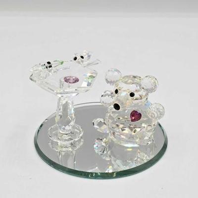 #1918 • Iris Arc Crystal Bear and Crystal Caravan Birds in Bird Bath
