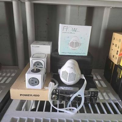#8036 • Cobra CB Radio Transmitter, (2) Power Cubes, Poweradd Surge Protector
