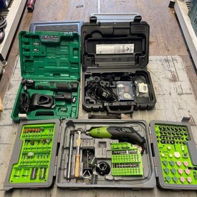 #8234 • Rotary Tool Kits, Staple Gun and Table Saw
