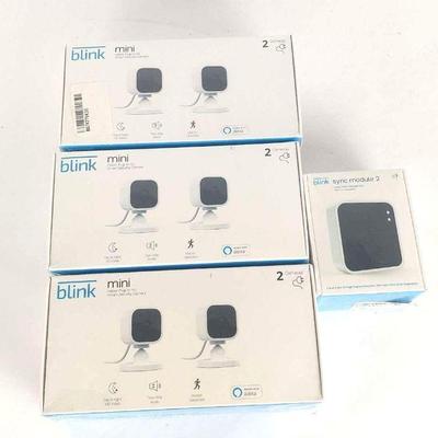 Blink Security Cameras - Mini 2packs x3 & Blink Sync Module