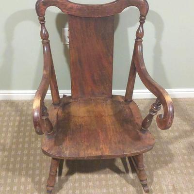 Vintage Rocking Chair Dark Wood Finish