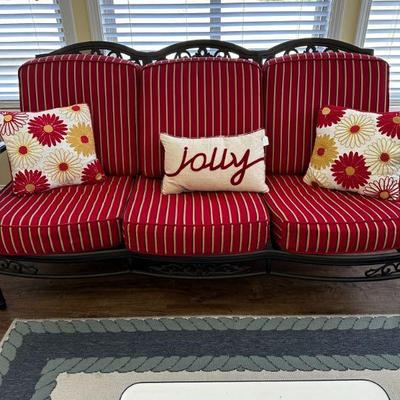 Nice couch for outside or sunroom.  Cushions in great shape