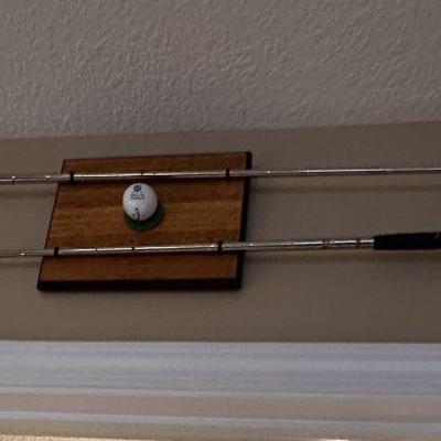 golf clubs and ball