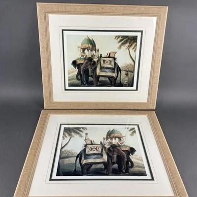 Lot 276 | 2 Vtg Framed A. Satay Elephant Prints
