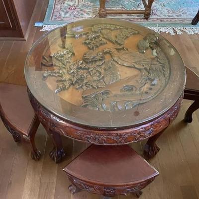 Lot 26 | Hand Carved Asian Style Tea Table
