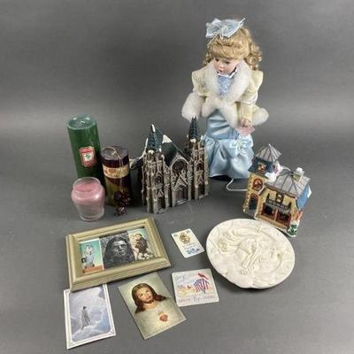 Lot 50 | Vtg Camellia Garden Doll, Lighted Church & More!

