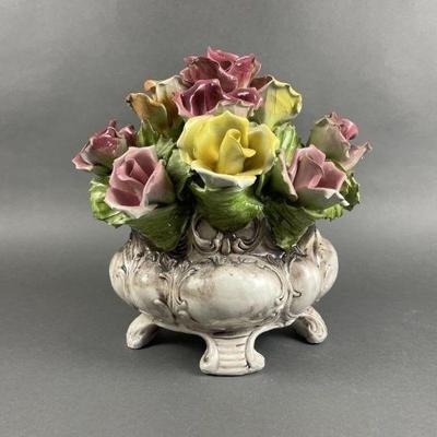 Lot 68 | Vtg Capodimonte Flower Basket
