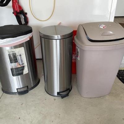 Lot 177 | 2 Stainless Steel Garbage Cans & More
