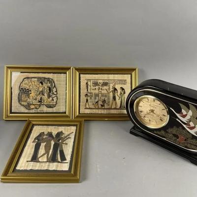 Lot 253 | Framed Egyptian Prints On Papyrus & More
