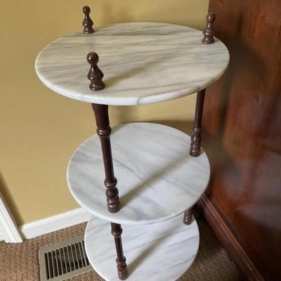 Lot 126 | Vintage Three Tiered Marble Stand
