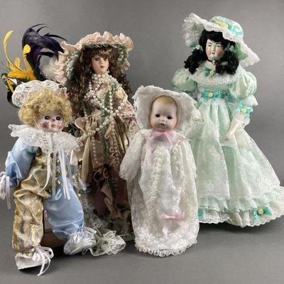 Lot 42 | 4 Vtg Porcelain Dolls
