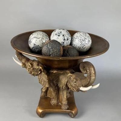 Lot 39 | Decorative Elephant Centerpiece & More
