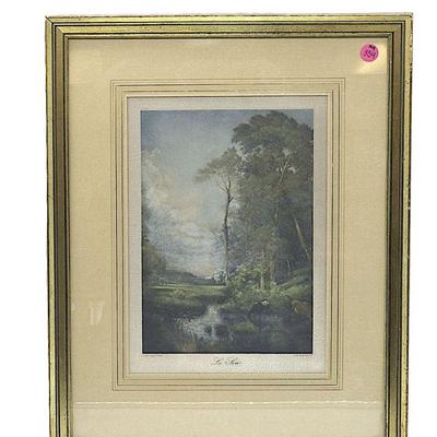 ETCHING "LE SOIR" BY JULES DUPRE PINX