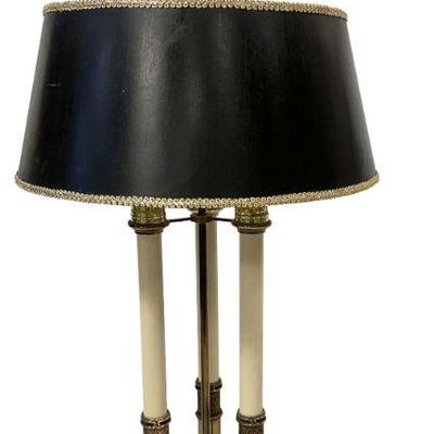 VINTAGE STIFFEL BRASS & TOLE BOUILLOTTE LAMP
