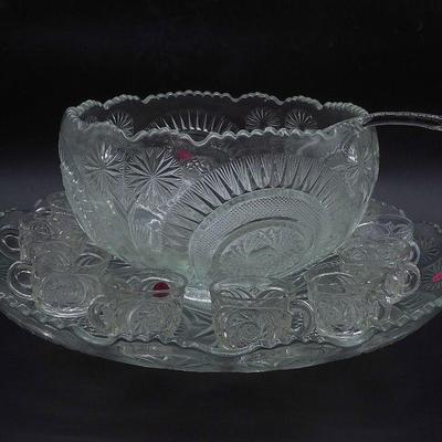 LARGE PINWHEEL & STARS PUNCH BOWL SET