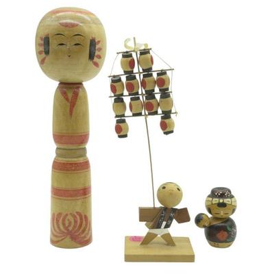 3 PC VINTAGE KOKESHI DOLLS