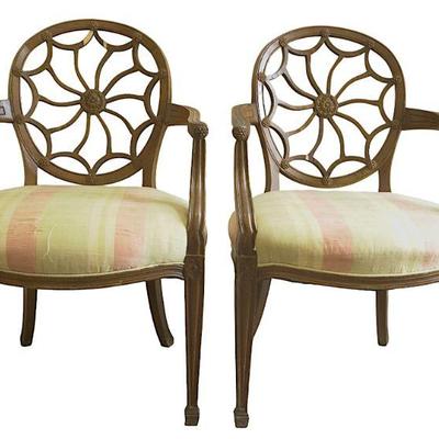 2 REGENCY STYLE SPIDER BACK CHAIRS
