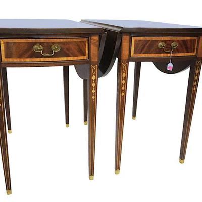 PAIR OF AMERICAN MASTERPIECE COLLECTION BY HICKORY PEMBROKE TABLES
